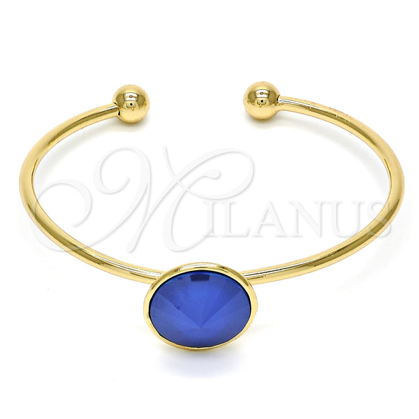 Aro Individual 07.239.0012.2 Oro Laminado, con Blue Shade Swarovski Elements, Pulido, Tono Dorado (02 MM Thickness, One size fits all)
