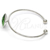 Aro Individual 07.239.0006.5 Rodio Laminado, con Swarovski Elements Fern Green, Pulido, Rodinado (Grosor 04 MM, Talla Unica)