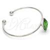 Aro Individual 07.239.0006.5 Rodio Laminado, con Swarovski Elements Fern Green, Pulido, Rodinado (Grosor 04 MM, Talla Unica)