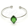Aro Individual 07.239.0006.5 Rodio Laminado, con Swarovski Elements Fern Green, Pulido, Rodinado (Grosor 04 MM, Talla Unica)