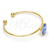 Aro Individual 07.239.0012.3 Oro Laminado, con Bermuda Blue Swarovski Elements, Pulido, Tono Dorado (02 MM Thickness, One size fits all)