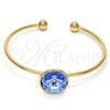 Aro Individual 07.239.0012.3 Oro Laminado, con Bermuda Blue Swarovski Elements, Pulido, Tono Dorado (02 MM Thickness, One size fits all)