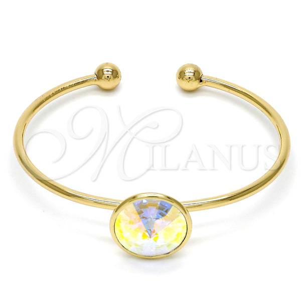 Aro Individual 07.239.0012.4 Oro Laminado, con Aurore Boreale Swarovski Elements, Pulido, Tono Dorado (02 MM Thickness, One size fits all)