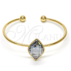 Aro Individual 07.239.0006.6 Oro Laminado, con Crystal Blue Shade Swarovski Elements, Pulido, Tono Dorado (02 MM Thickness, One size fits all)