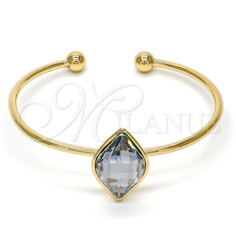Aro Individual 07.239.0006.6 Oro Laminado, con Crystal Blue Shade Swarovski Elements, Pulido, Tono Dorado (02 MM Thickness, One size fits all)