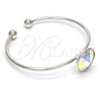 Aro Individual 07.239.0012.5 Rodio Laminado, con Swarovski Elements Aurore Boreale, Pulido, Rodinado (Grosor 02 MM, Talla Unica)
