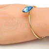 Aro Individual 07.239.0006.10 Oro Laminado, con Swarovski Elements Light Turquoise, Pulido, Tono Dorado (Grosor 02 MM, Talla Unica)