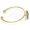 Aro Individual 07.239.0006.10 Oro Laminado, con Swarovski Elements Light Turquoise, Pulido, Tono Dorado (Grosor 02 MM, Talla Unica)