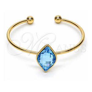 Aro Individual 07.239.0006.10 Oro Laminado, con Swarovski Elements Light Turquoise, Pulido, Tono Dorado (Grosor 02 MM, Talla Unica)