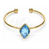 Aro Individual 07.239.0006.10 Oro Laminado, con Swarovski Elements Light Turquoise, Pulido, Tono Dorado (Grosor 02 MM, Talla Unica)