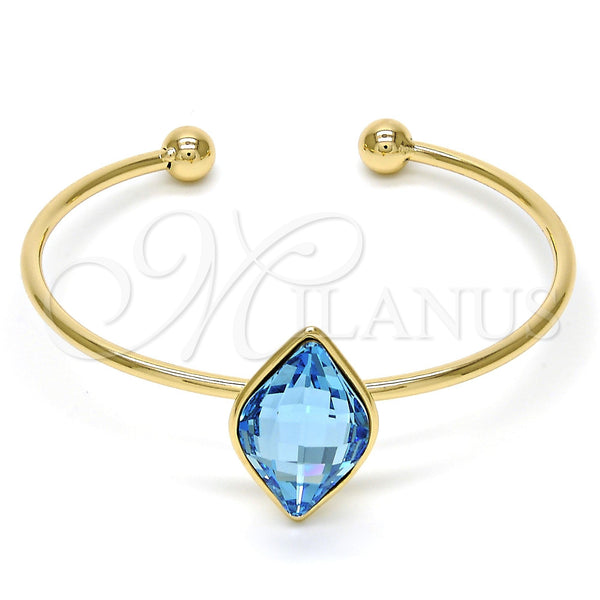 Aro Individual 07.239.0006.10 Oro Laminado, con Light Turquoise Swarovski Elements, Pulido, Tono Dorado (02 MM Thickness, One size fits all)
