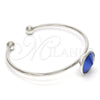 Aro Individual 07.239.0012.7 Oro Laminado Blanco, con Swarovski Elements Bermuda Blue, Pulido, Rodinado (Grosor 02 MM, Talla Unica)