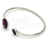 Aro Individual 07.239.0003.2 Oro Laminado Blanco, con Swarovski Elements Amethyst, Pulido, Rodinado (Grosor 03 MM, Talla Unica)