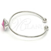 Aro Individual 07.239.0012.9 Oro Laminado Blanco, con Swarovski Elements Rose, Pulido, Rodinado (Grosor 02 MM, Talla Unica)