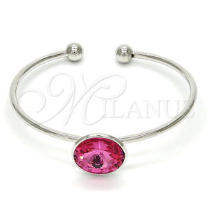Aro Individual 07.239.0012.9 Rodio Laminado, con Swarovski Elements Rose, Pulido, Rodinado (Grosor 02 MM, Talla Unica)
