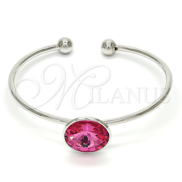 Aro Individual 07.239.0012.9 Rodio Laminado, con Swarovski Elements Rose, Pulido, Rodinado (Grosor 02 MM, Talla Unica)