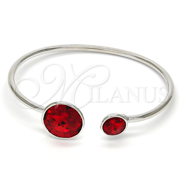 Aro Individual 07.239.0003.6 Rodio Laminado, con Swarovski Elements Light Siam, Pulido, Rodinado (Grosor 03 MM, Talla Unica)