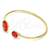 Aro Individual 07.239.0003.7 Oro Laminado, con Swarovski Elements Light Siam, Pulido, Tono Dorado (Grosor 03 MM, Talla Unica)