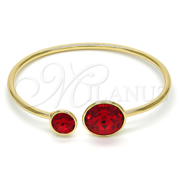 Aro Individual 07.239.0003.7 Oro Laminado, con Light Siam Swarovski Elements, Pulido, Tono Dorado (03 MM Thickness, One size fits all)