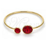 Aro Individual 07.239.0003.7 Oro Laminado, con Swarovski Elements Light Siam, Pulido, Tono Dorado (Grosor 03 MM, Talla Unica)