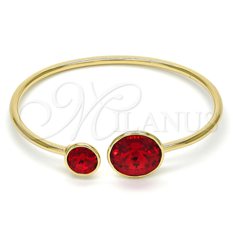 Aro Individual 07.239.0003.7 Oro Laminado, con Light Siam Swarovski Elements, Pulido, Tono Dorado (03 MM Thickness, One size fits all)