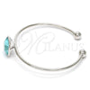 Aro Individual 07.239.0010.3 Rodio Laminado, con Swarovski Elements Light Turquoise, Pulido, Rodinado (Grosor 02 MM, Talla Unica)