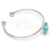 Aro Individual 07.239.0010.3 Rodio Laminado, con Swarovski Elements Light Turquoise, Pulido, Rodinado (Grosor 02 MM, Talla Unica)