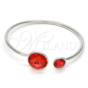 Aro Individual 07.239.0003.8 Rodio Laminado, con Swarovski Elements Padparadscha, Pulido, Rodinado (Grosor 03 MM, Talla Unica)