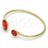 Aro Individual 07.239.0003.9 Oro Laminado, con Swarovski Elements Padparadscha, Pulido, Tono Dorado (Grosor 03 MM, Talla Unica)