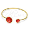 Aro Individual 07.239.0003.9 Oro Laminado, con Padparadscha Swarovski Elements, Pulido, Tono Dorado (03 MM Thickness, One size fits all)
