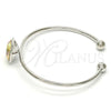 Aro Individual 07.239.0010.4 Oro Laminado Blanco, con Swarovski Elements Luminous Green, Pulido, Rodinado (Grosor 02 MM, Talla Unica)