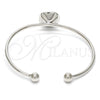 Aro Individual 07.239.0010.4 Oro Laminado Blanco, con Swarovski Elements Luminous Green, Pulido, Rodinado (Grosor 02 MM, Talla Unica)