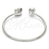 Aro Individual 07.239.0005.1 Oro Laminado Blanco, Diseño de Mariposa, con Swarovski Elements Crystal y Perla Marfil, Pulido, Rodinado (Grosor 03 MM, Talla Unica)