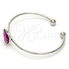 Aro Individual 07.239.0013.5 Rodio Laminado, Diseño de Corazón, con Swarovski Elements Rose, Pulido, Rodinado (Grosor 02 MM, Talla Unica)