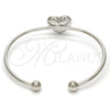 Aro Individual 07.239.0013.5 Rodio Laminado, Diseño de Corazón, con Swarovski Elements Rose, Pulido, Rodinado (Grosor 02 MM, Talla Unica)