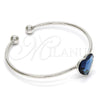 Aro Individual 07.239.0013.7 Rodio Laminado, Diseño de Corazón, con Swarovski Elements Denin Blue, Pulido, Rodinado (Grosor 02 MM, Talla Unica)