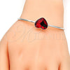 Aro Individual 07.239.0013.8 Rodio Laminado, Diseño de Corazón, con Swarovski Elements Light Siam, Pulido, Rodinado (Grosor 02 MM, Talla Unica)