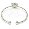 Aro Individual 07.239.0013.8 Rodio Laminado, Diseño de Corazón, con Swarovski Elements Light Siam, Pulido, Rodinado (Grosor 02 MM, Talla Unica)