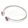 Aro Individual 07.239.0014 Oro Laminado Blanco, con Swarovski Elements Rose, Pulido, Rodinado (Grosor 03 MM, Talla Unica)