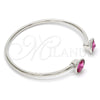 Aro Individual 07.239.0014 Oro Laminado Blanco, con Swarovski Elements Rose, Pulido, Rodinado (Grosor 03 MM, Talla Unica)