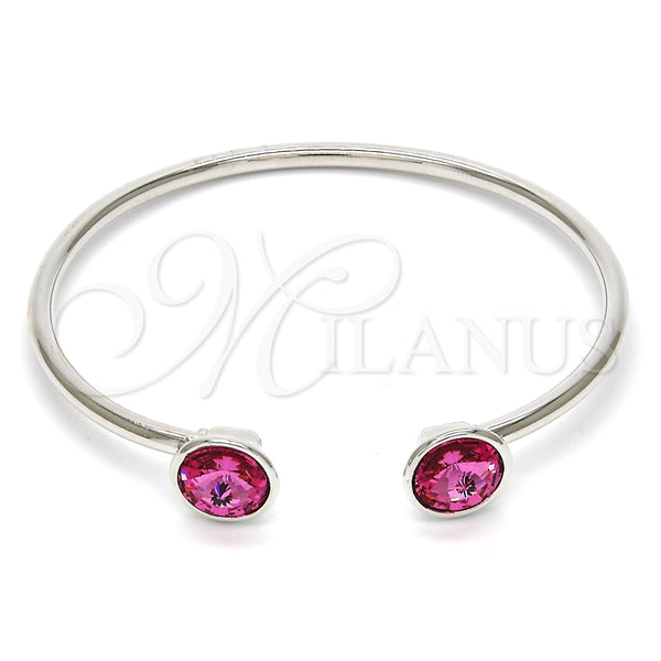 Aro Individual 07.239.0014 Rodio Laminado, con Swarovski Elements Rose, Pulido, Rodinado (Grosor 03 MM, Talla Unica)