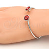 Aro Individual 07.239.0014.3 Rodio Laminado, con Swarovski Elements Padparadscha, Pulido, Rodinado (Grosor 03 MM, Talla Unica)