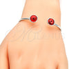 Aro Individual 07.239.0014.3 Rodio Laminado, con Swarovski Elements Padparadscha, Pulido, Rodinado (Grosor 03 MM, Talla Unica)