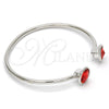 Aro Individual 07.239.0014.3 Rodio Laminado, con Swarovski Elements Padparadscha, Pulido, Rodinado (Grosor 03 MM, Talla Unica)