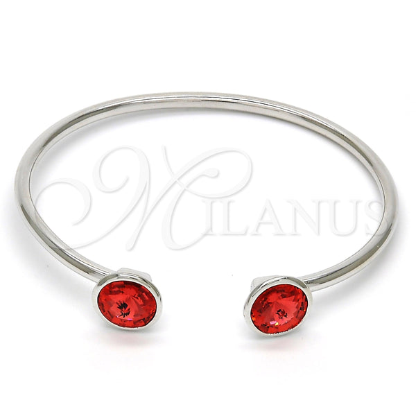 Aro Individual 07.239.0014.3 Rodio Laminado, con Swarovski Elements Padparadscha, Pulido, Rodinado (Grosor 03 MM, Talla Unica)