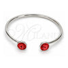 Aro Individual 07.239.0014.3 Oro Laminado Blanco, con Swarovski Elements Padparadscha, Pulido, Rodinado (Grosor 03 MM, Talla Unica)