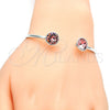 Aro Individual 07.239.0007.8 Rodio Laminado, con Swarovski Elements Rose Peach, Pulido, Rodinado (Grosor 03 MM, Talla Unica)