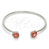 Aro Individual 07.239.0007.8 Rodio Laminado, con Swarovski Elements Rose Peach, Pulido, Rodinado (Grosor 03 MM, Talla Unica)
