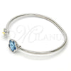 Aro Individual 07.239.0011.4 Rodio Laminado, Diseño de Flor, con Swarovski Elements Indicolite y Aurore Boreale, Pulido, Rodinado (Grosor 02 MM, Talla Unica)