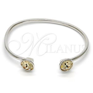 Aro Individual 07.239.0007.10 Rodio Laminado, con Swarovski Elements Light Silk, Pulido, Rodinado (Grosor 03 MM, Talla Unica)